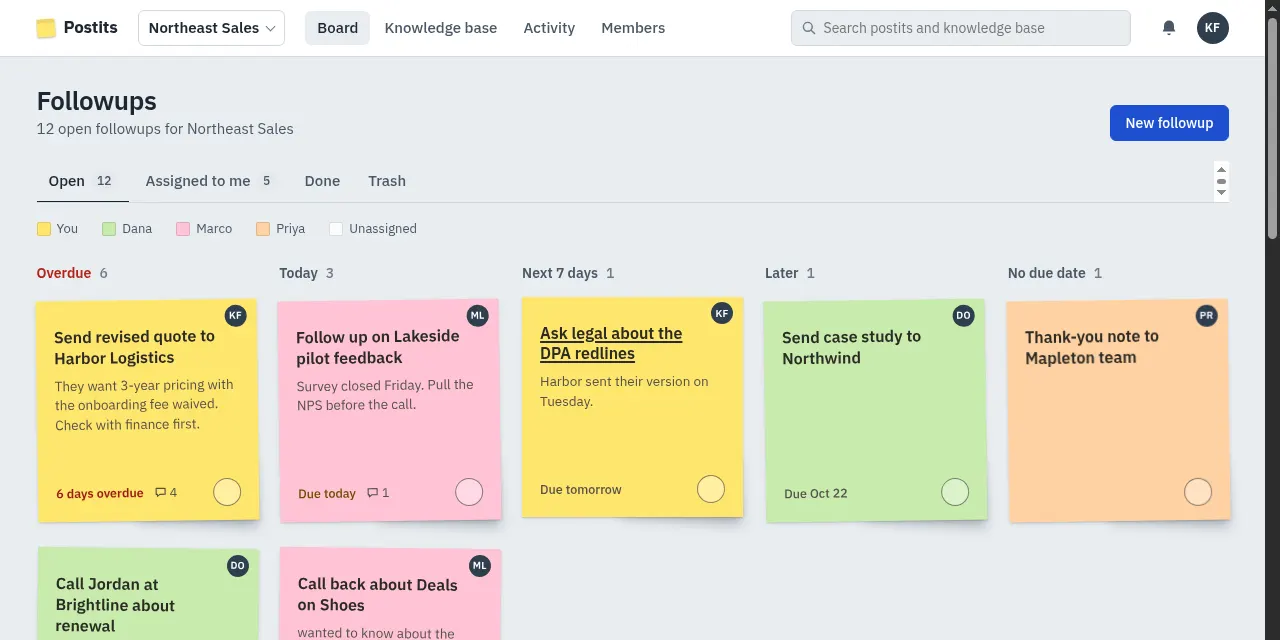 Screenshot of Postits